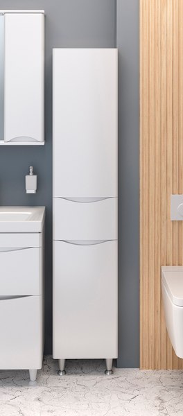 Шкаф-пенал для ванной Runo Афина 35 правый - фото