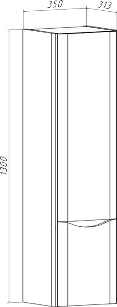 Шкаф-полупенал для ванной Runo Тоскана