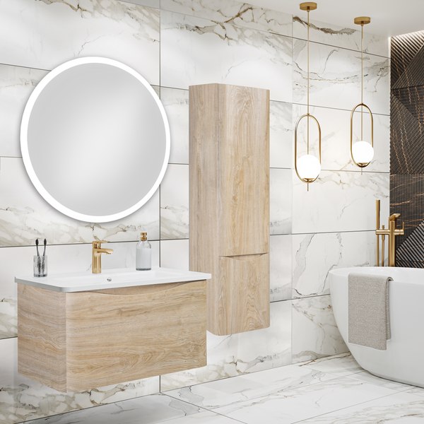 Шкаф-полупенал для ванной Runo Тоскана