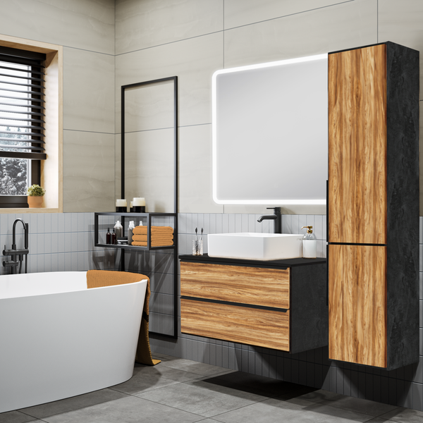 Шкаф-пенал для ванной Runo Мальта 35 правый