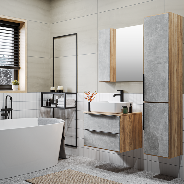 Шкаф-пенал для ванной Runo Мальта 35 правый