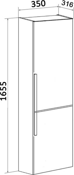 Шкаф-пенал для ванной Runo Мальта 35 правый