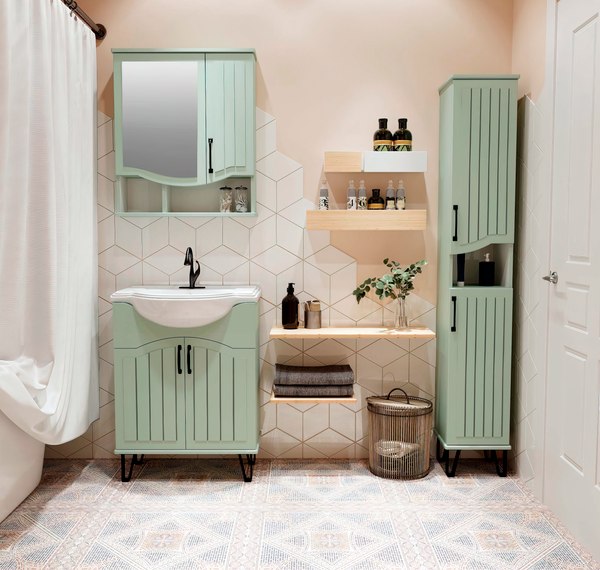 Шкаф-пенал для ванной Runo Марсель 30 правый