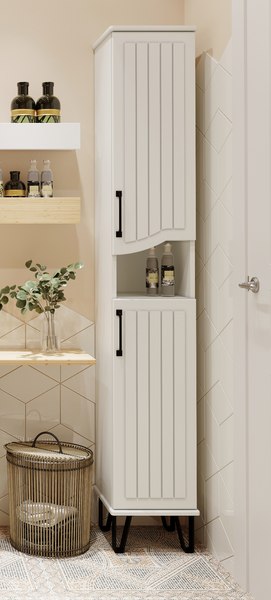 Шкаф-пенал для ванной Runo Марсель 30 правый - фото