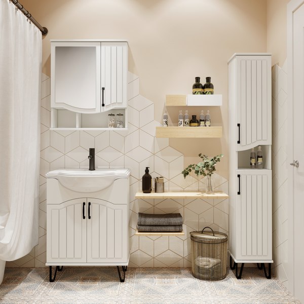 Шкаф-пенал для ванной Runo Марсель 30 правый