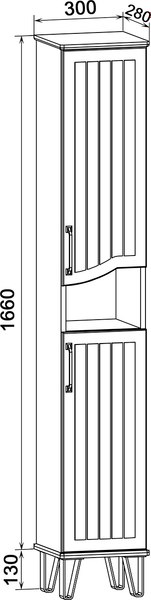 Шкаф-пенал для ванной Runo Марсель 30 правый
