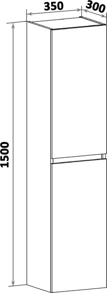 Шкаф-пенал для ванной Runo Манхэттен 35