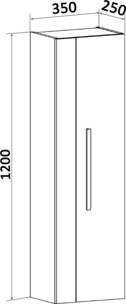 Шкаф-полупенал для ванной Runo Вудлайн 35 (подвесной)