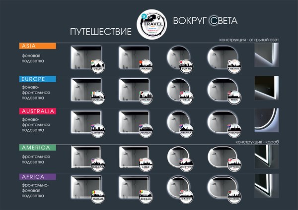 Зеркало Алмаз-Люкс Sydney Blaсk 80s-1