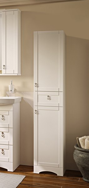 Шкаф-пенал для ванной Runo Мерида 35 правый - фото