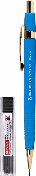 Механический карандаш Brauberg Extra Gold. С набором грифелей / 181964 - фото