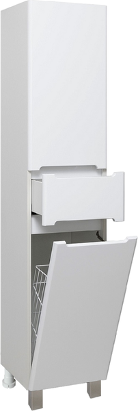 Шкаф-пенал для ванной Runo Парма 35 правый с корзиной