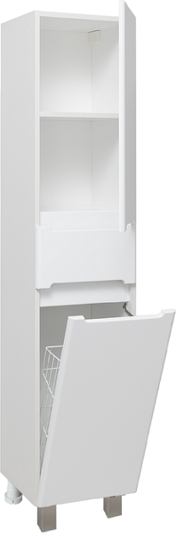 Шкаф-пенал для ванной Runo Парма 35 правый с корзиной