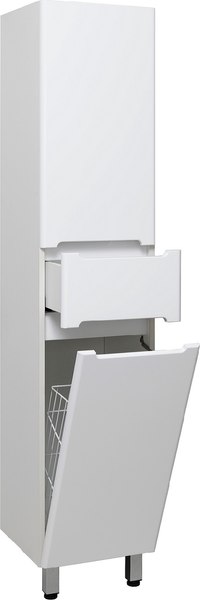 Шкаф-пенал для ванной Runo Парма 35 правый с корзиной