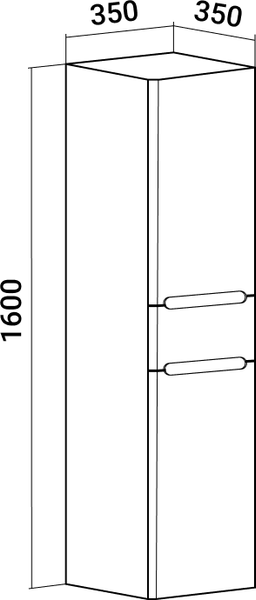 Шкаф-пенал для ванной Runo Парма 35 правый с корзиной