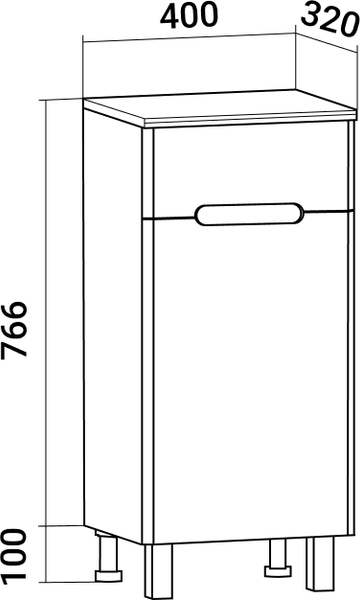 Тумба для ванной Runo Парма 40 правый