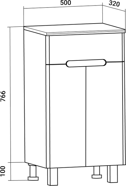 Тумба для ванной Runo Парма 50