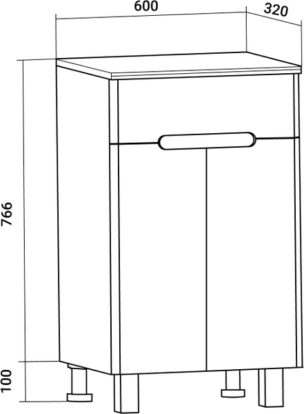 Тумба для ванной Runo Парма 60
