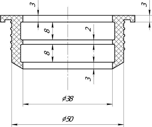Манжета переходная для внутренней канализации Aquant D40х50 / M4050-145-MR