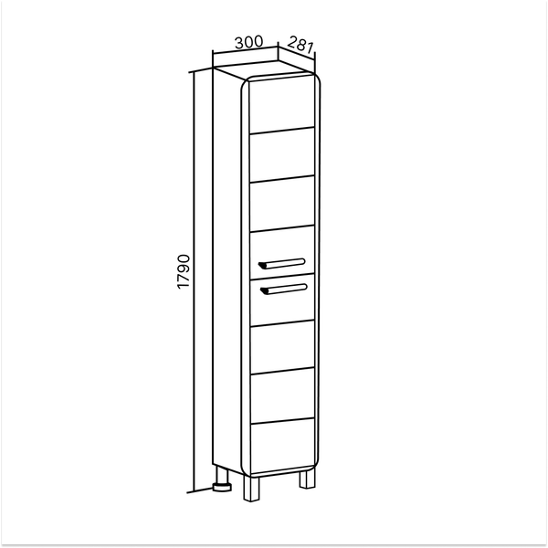 Шкаф-пенал для ванной Runo Эрика 30