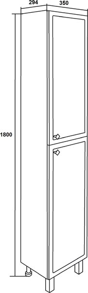 Шкаф-пенал для ванной Runo Римини правый