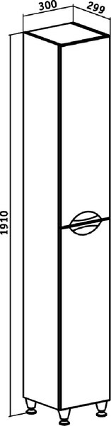 Шкаф-пенал для ванной Runo Барселона 30