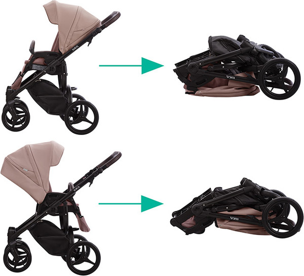 Детская универсальная коляска Bebetto Luca Pro черная рама 2 в 1