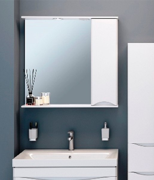 Шкаф с зеркалом для ванной Runo Афина 80 - фото