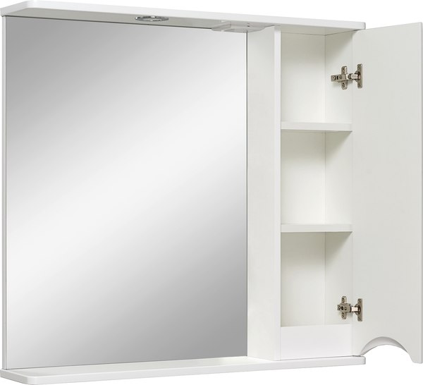 Шкаф с зеркалом для ванной Runo Афина 80