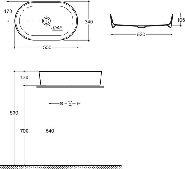 Умывальник Керамин Арена 55 ФС