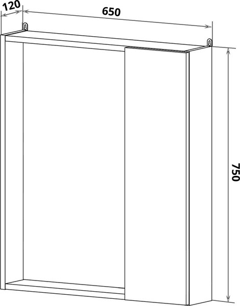 Шкаф с зеркалом для ванной Runo Манхэттен 65