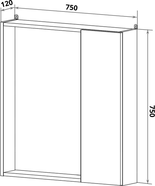 Шкаф с зеркалом для ванной Runo Манхэттен 75