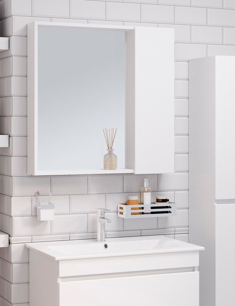 Шкаф с зеркалом для ванной Runo Манхэттен 65 - фото