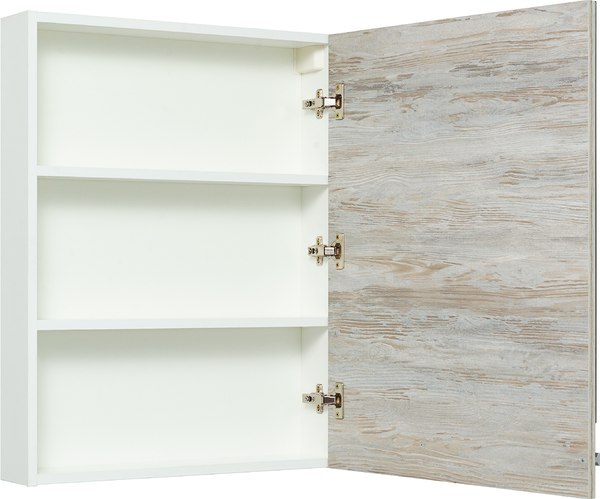 Шкаф с зеркалом для ванной Runo Вудлайн 60 правый