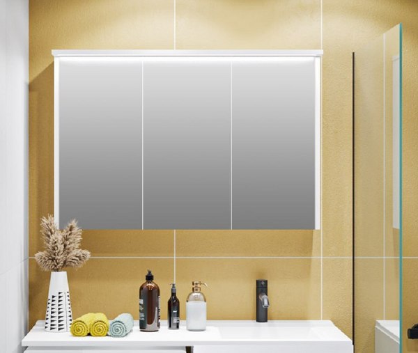 Шкаф с зеркалом для ванной Runo Лира 105 - фото