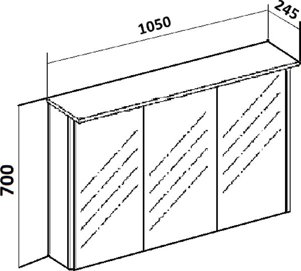 Шкаф с зеркалом для ванной Runo Лира 105