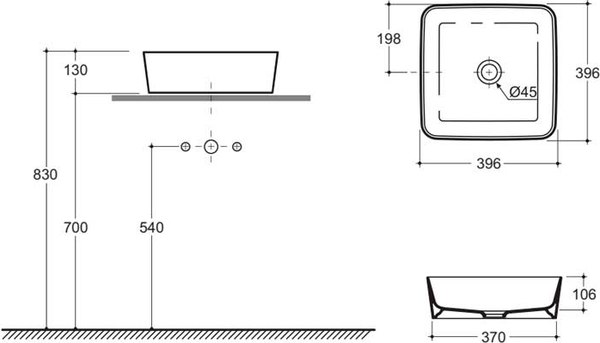 Умывальник Керамин Плаза 40 ФС