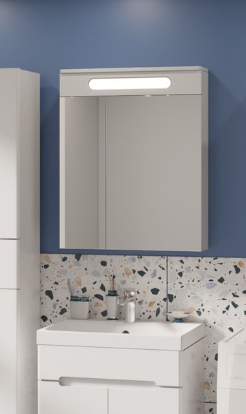 Шкаф с зеркалом для ванной Runo Парма 60 - фото