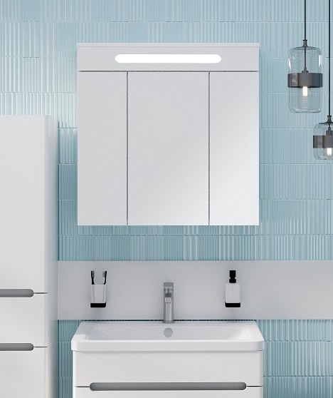 Шкаф с зеркалом для ванной Runo Парма 75 - фото