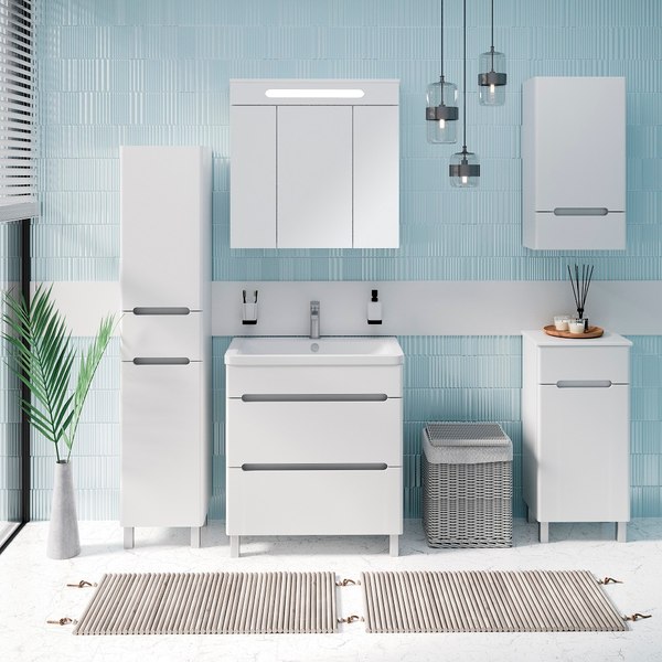 Шкаф с зеркалом для ванной Runo Парма 75