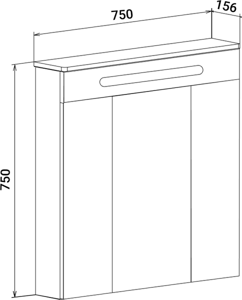 Шкаф с зеркалом для ванной Runo Парма 75