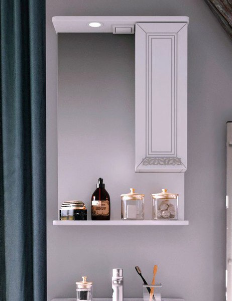 Шкаф с зеркалом для ванной Runo Монро 53 правый - фото