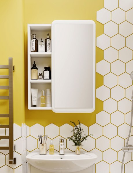 Шкаф с зеркалом для ванной Runo Капри 55 - фото