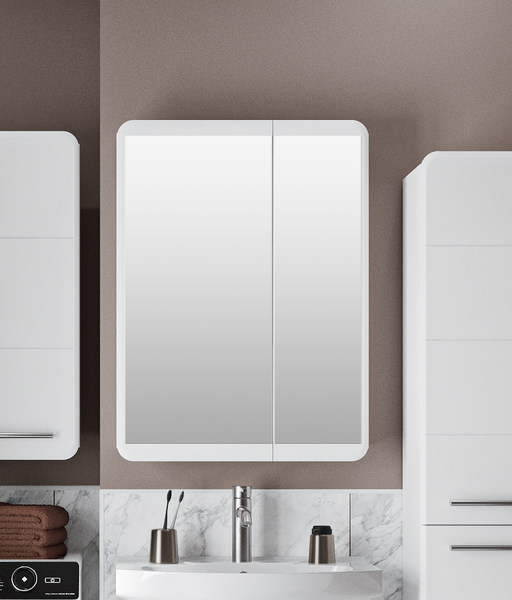 Шкаф с зеркалом для ванной Runo Эрика 60 - фото