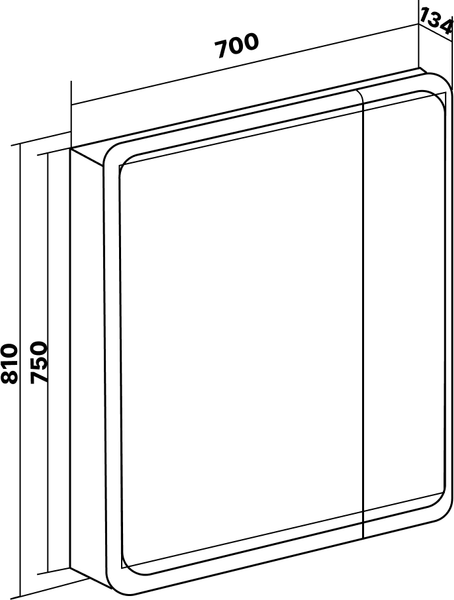 Шкаф с зеркалом для ванной Runo Эрика 70