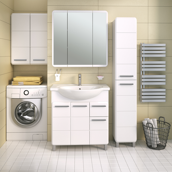 Шкаф с зеркалом для ванной Runo Эрика 80