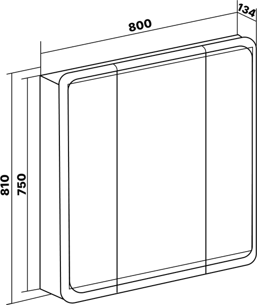 Шкаф с зеркалом для ванной Runo Эрика 80