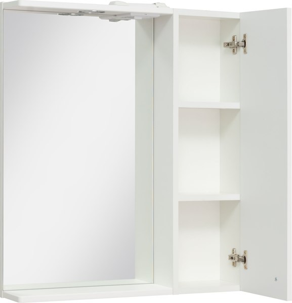 Шкаф с зеркалом для ванной Runo Римини 65 правый