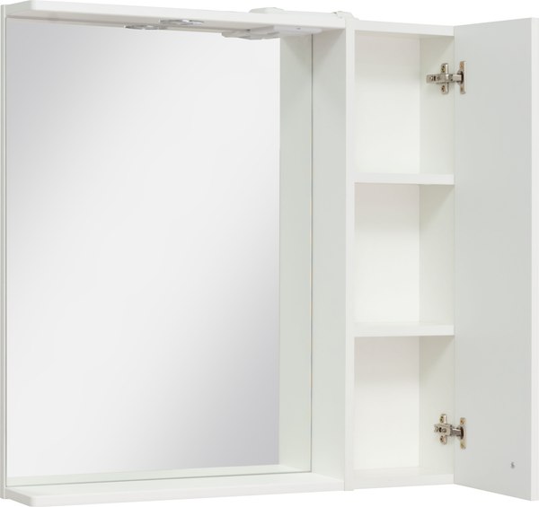 Шкаф с зеркалом для ванной Runo Римини 75 правый