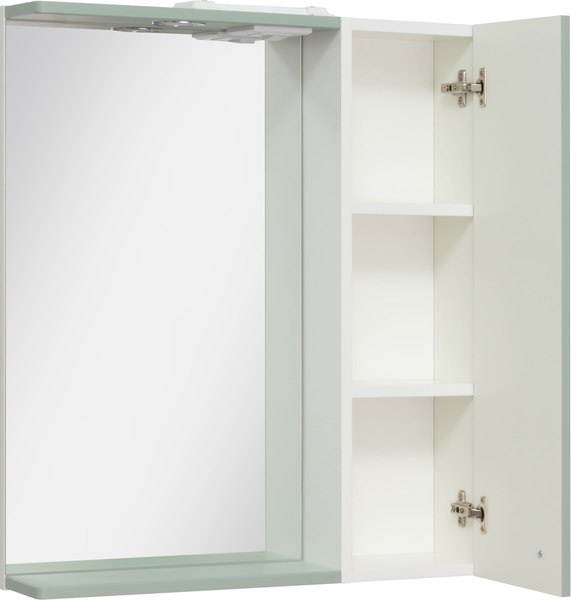 Шкаф с зеркалом для ванной Runo Римини 65 правый